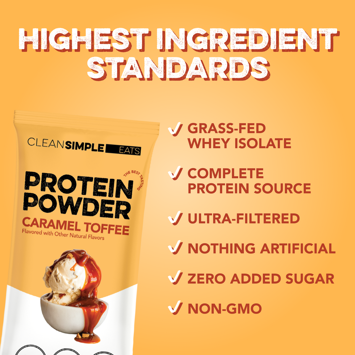 Protein Powder: Caramel Toffee (10 Single Serving Stick Packs)