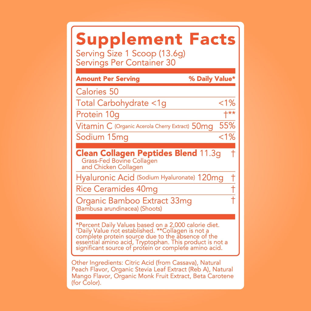 Collagen + Beauty Blend: Peach Mango (30 Servings)
